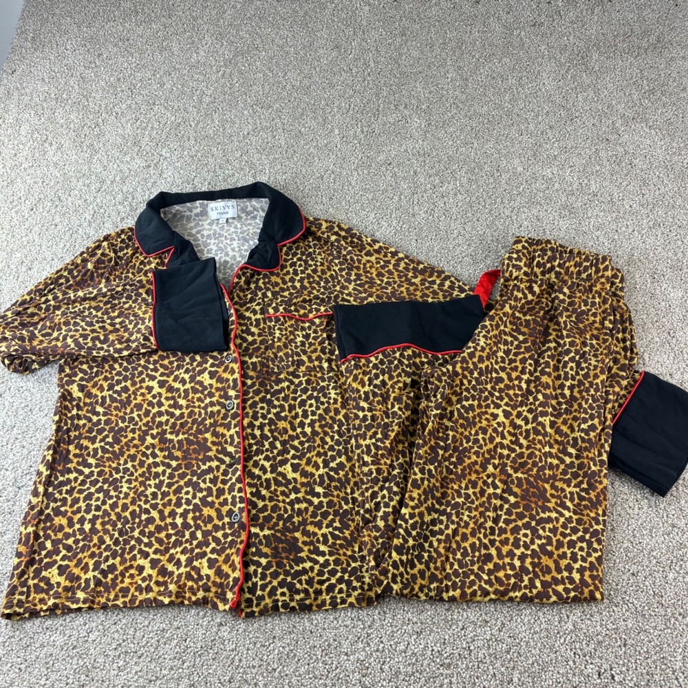 Skivys‎ Femme Leopard Print Pajama Set Womens Small Sleepwear Loungewear